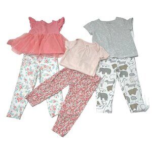 Baby Girl's - 3 Outfits - 3‎ Leggings, 2 Shirts, and 1 Body Suit - Size 12 Month